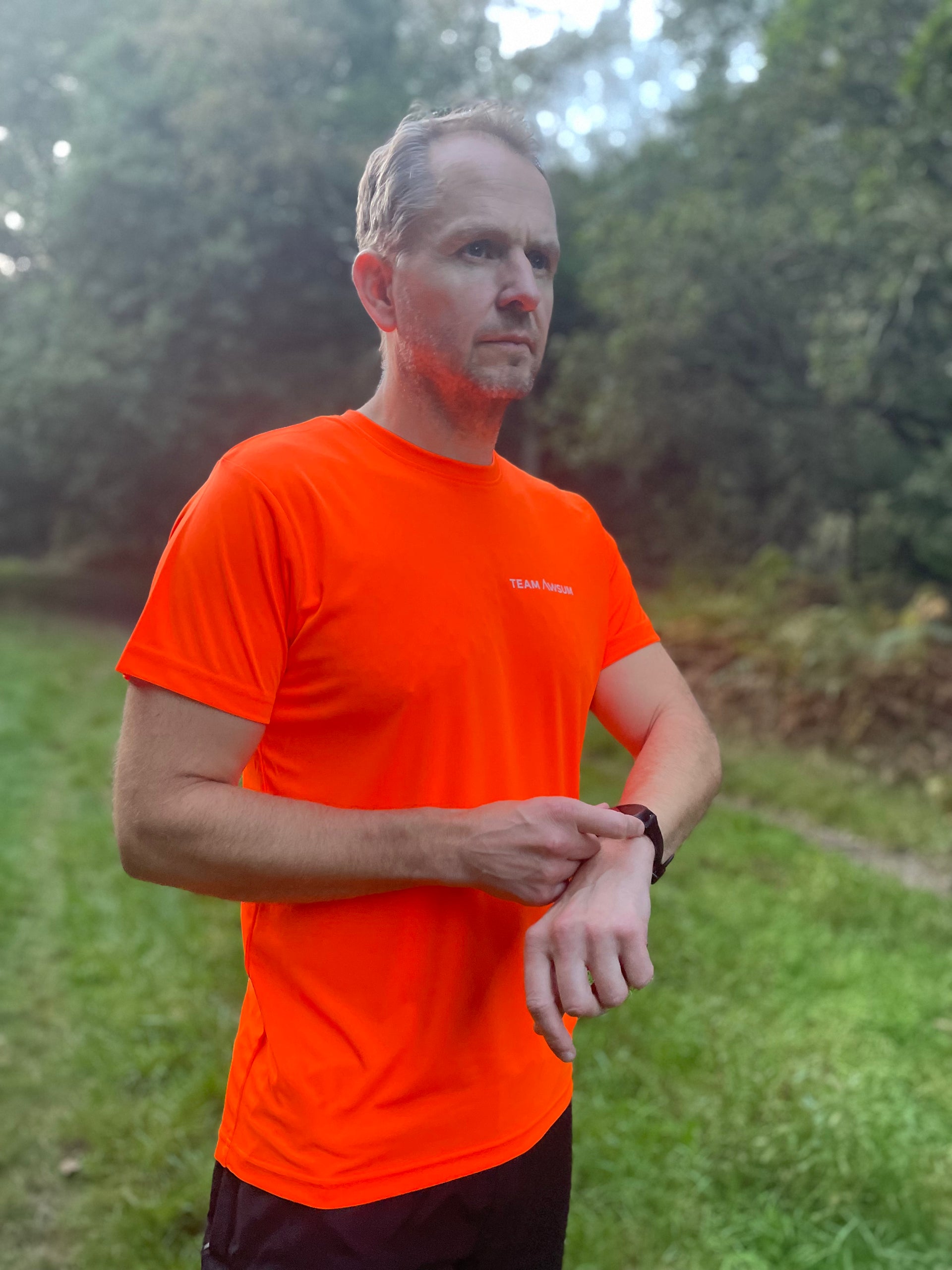 Team Awsum Electric Orange Mens Performance T-Shirt