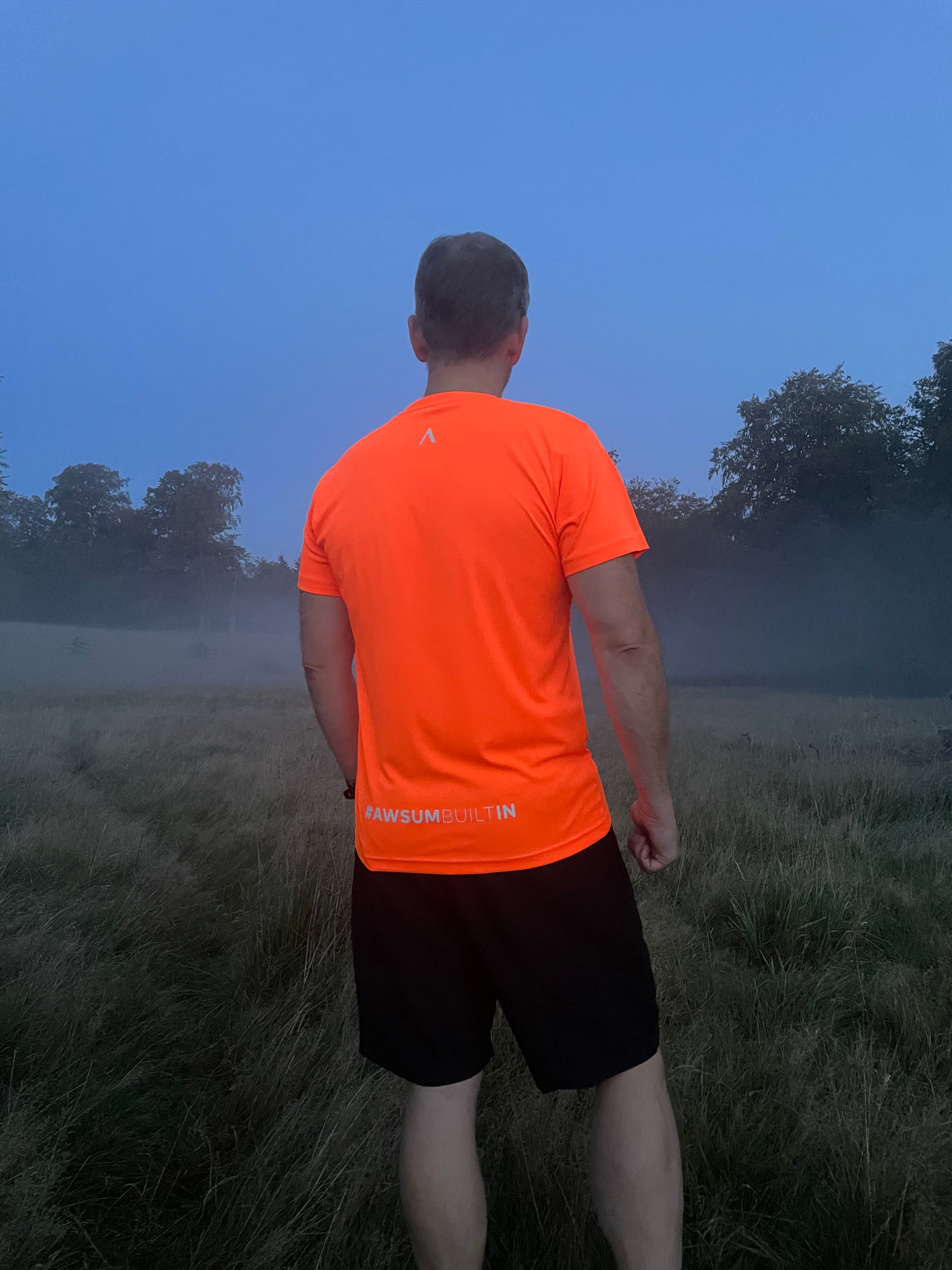 Team Awsum Electric Orange Mens Performance T-Shirt