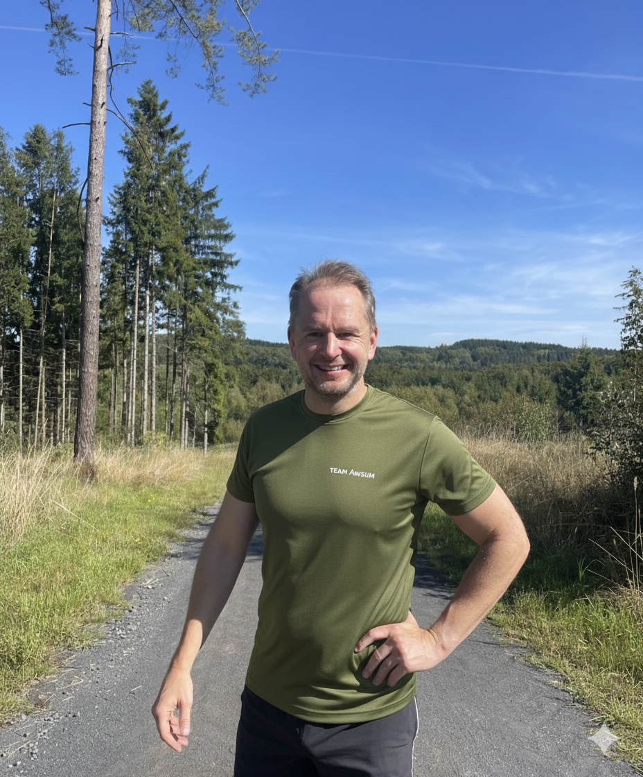 Team Awsum Army Green Mens Performance T-Shirt