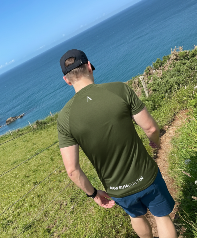 Team Awsum Army Green Mens Performance T-Shirt