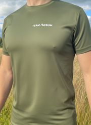 Team Awsum Army Green Mens Performance T-Shirt