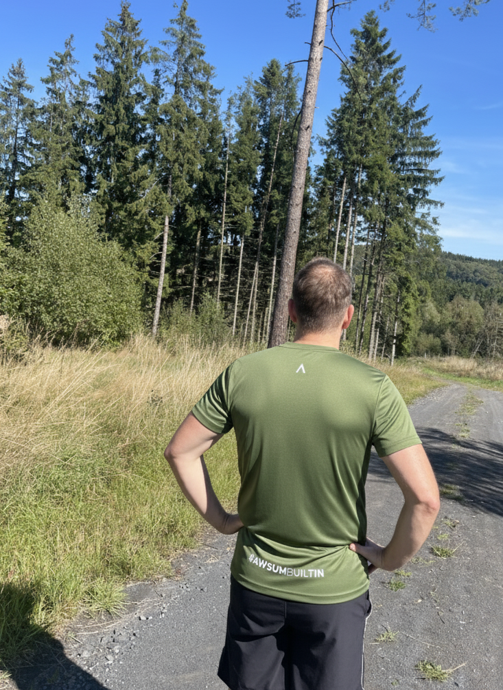 Team Awsum Army Green Mens Performance T-Shirt