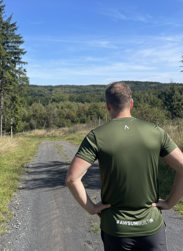 Team Awsum Army Green Mens Performance T-Shirt