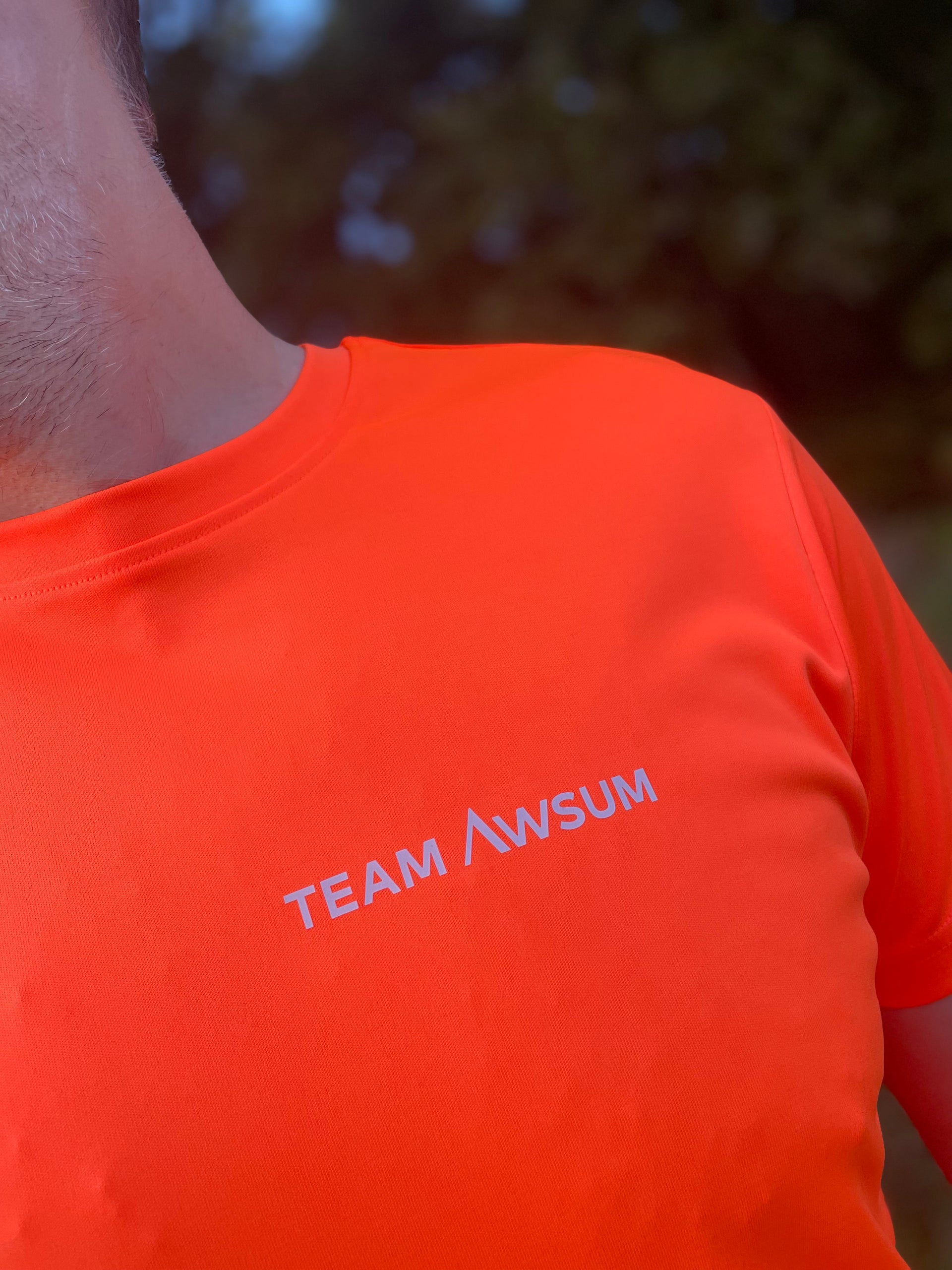 Team Awsum Electric Orange Mens Performance T-Shirt