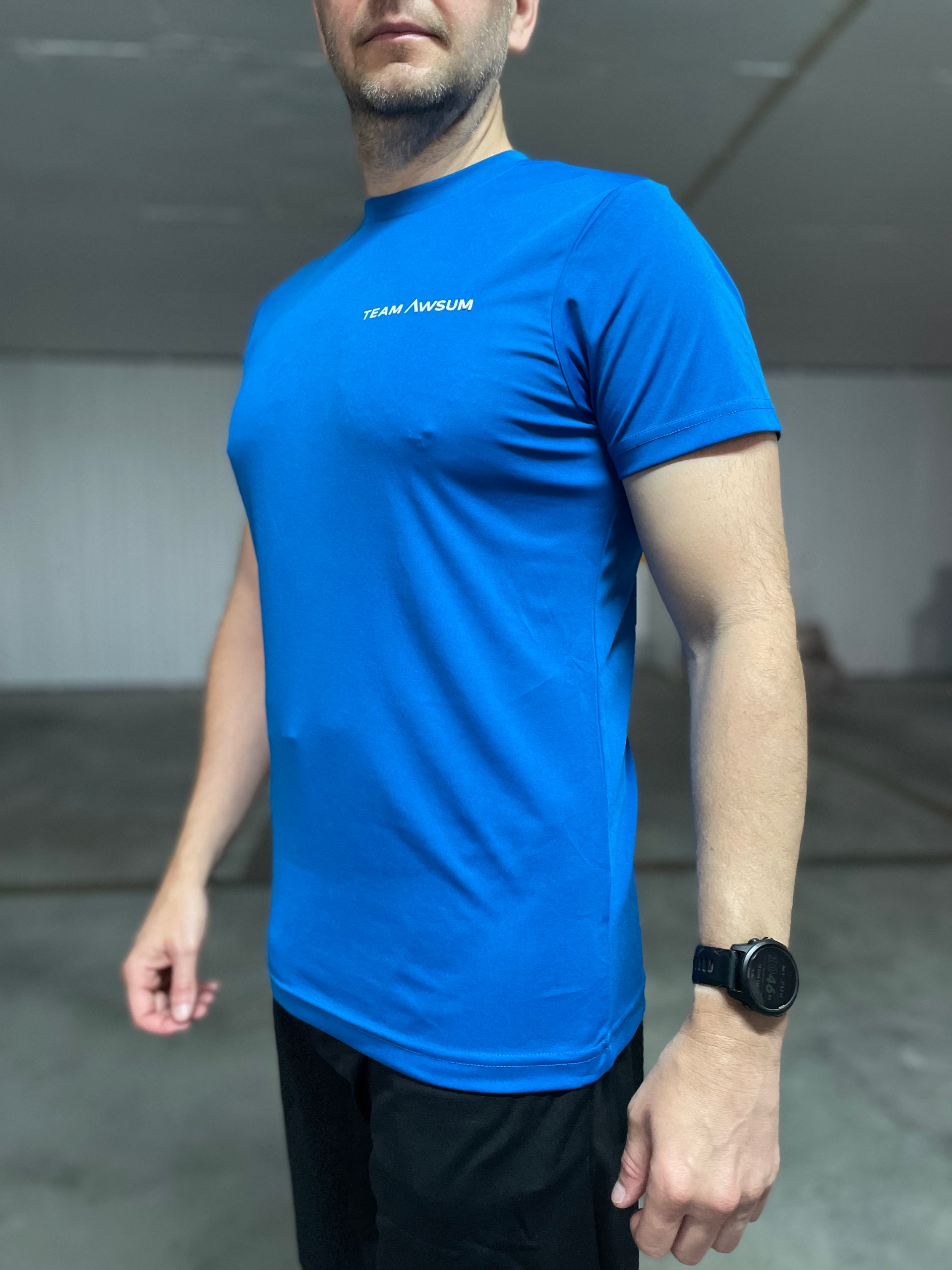 Team Awsum Mens Performance T-Shirt Ocean Blue