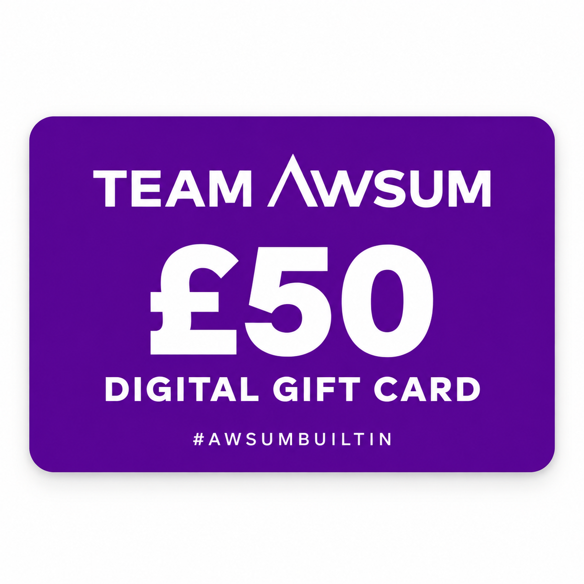Team Awsum £50 digital gift card in purple