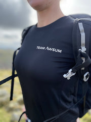 Team Awsum Womens Embossed Sleeve T-Shirt Black